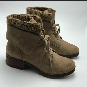 Lucky Brand Huntress Boots Lace Up Sweater Cuff 8